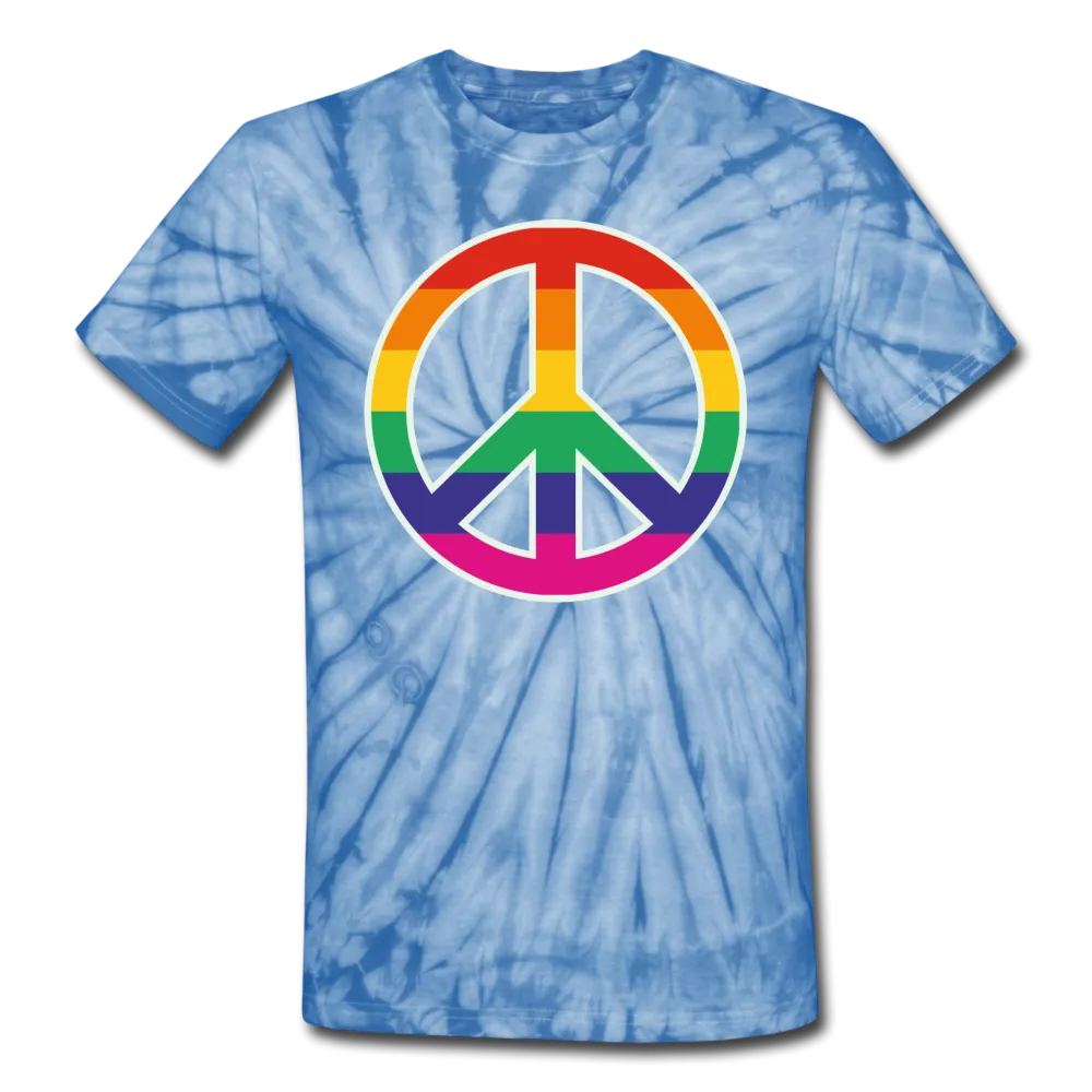 LGBT Pride Rainbow Peace Sign Men/Unisex Premium Tie Dyed T-shirt
