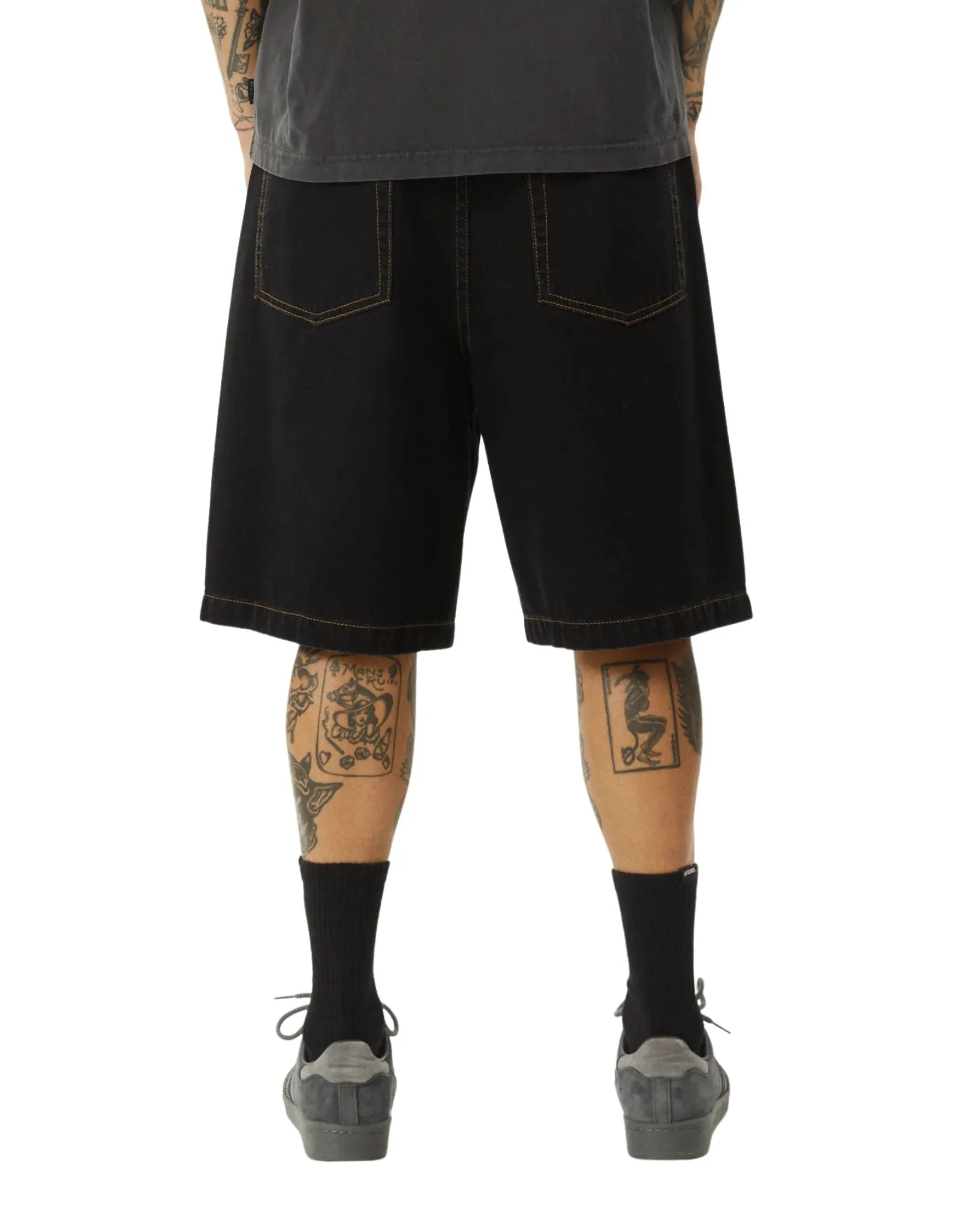 Lil C Denim Baggy Fit Short 22" - Washed Black
