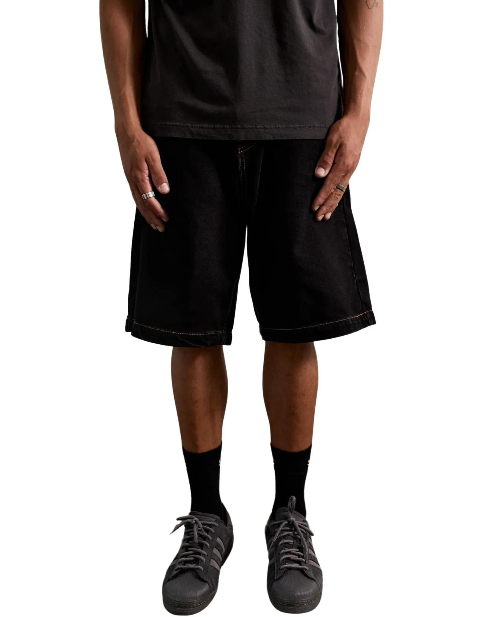 Lil C Denim Baggy Fit Short 22" - Washed Black