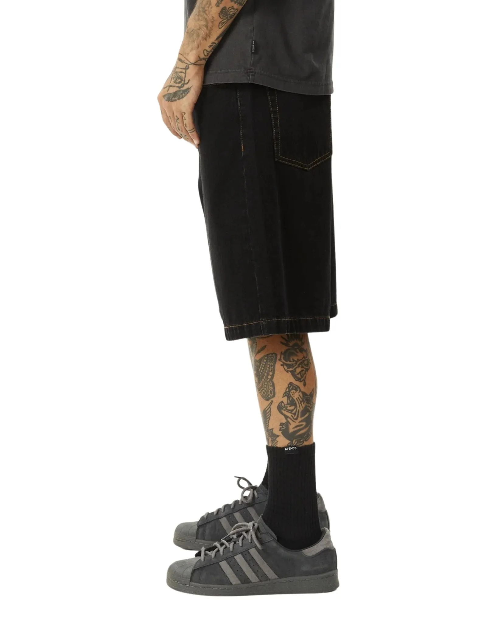 Lil C Denim Baggy Fit Short 22" - Washed Black