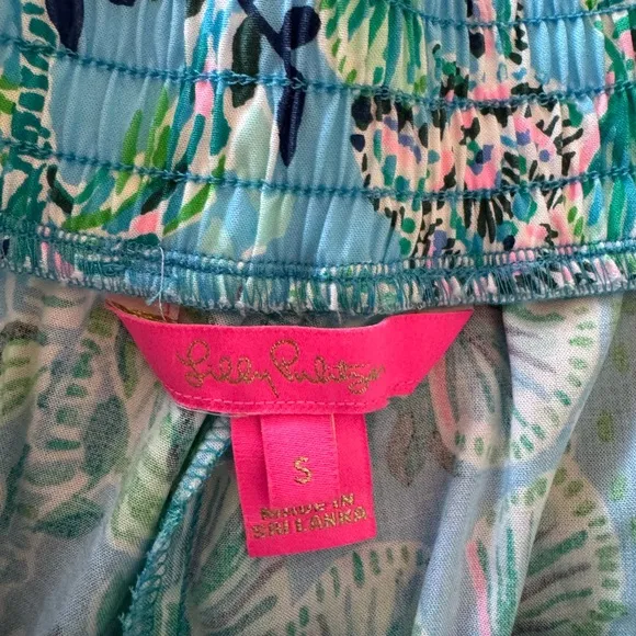 Lilly Pulitzer Neilah Shorts Blue Mosaic Shells Engineered Sz S