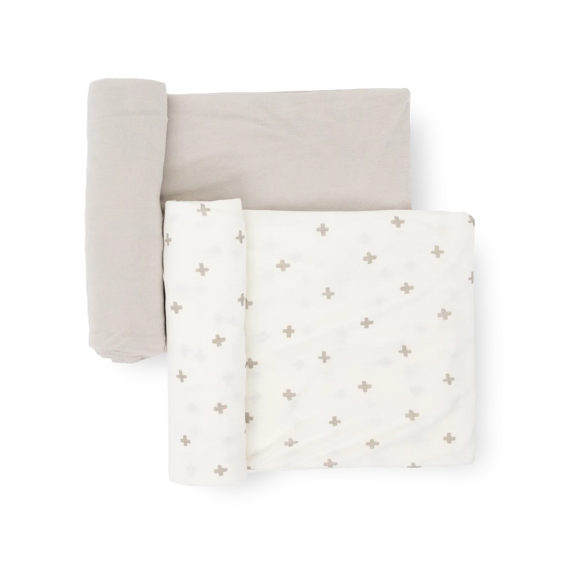 Little Unicorn Stretch Knit Swaddle Set (Grey Cross)