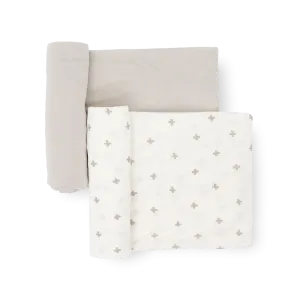 Little Unicorn Stretch Knit Swaddle Set (Grey Cross)