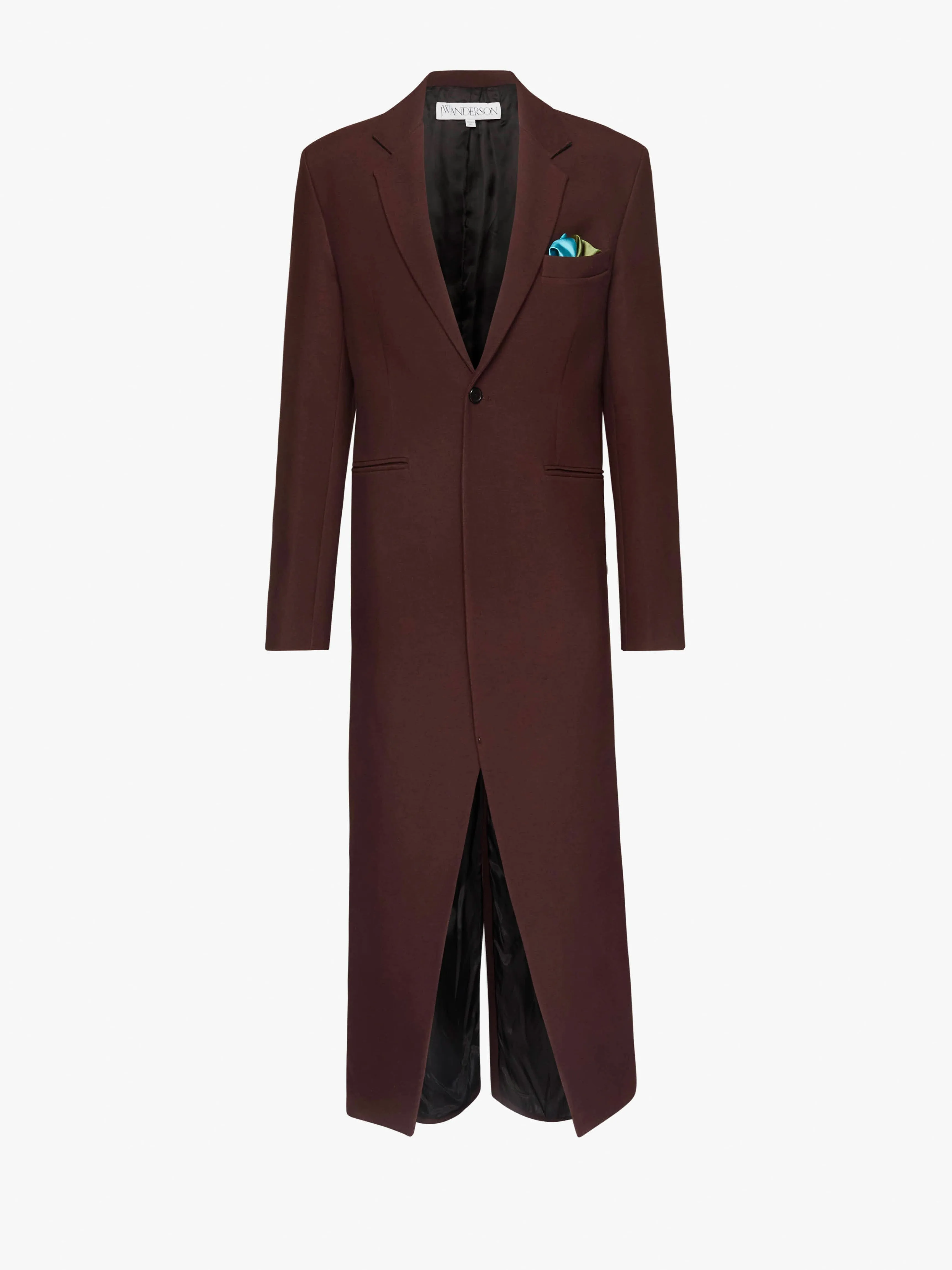 LONG COAT WITH SATIN HANDKERCHIEF