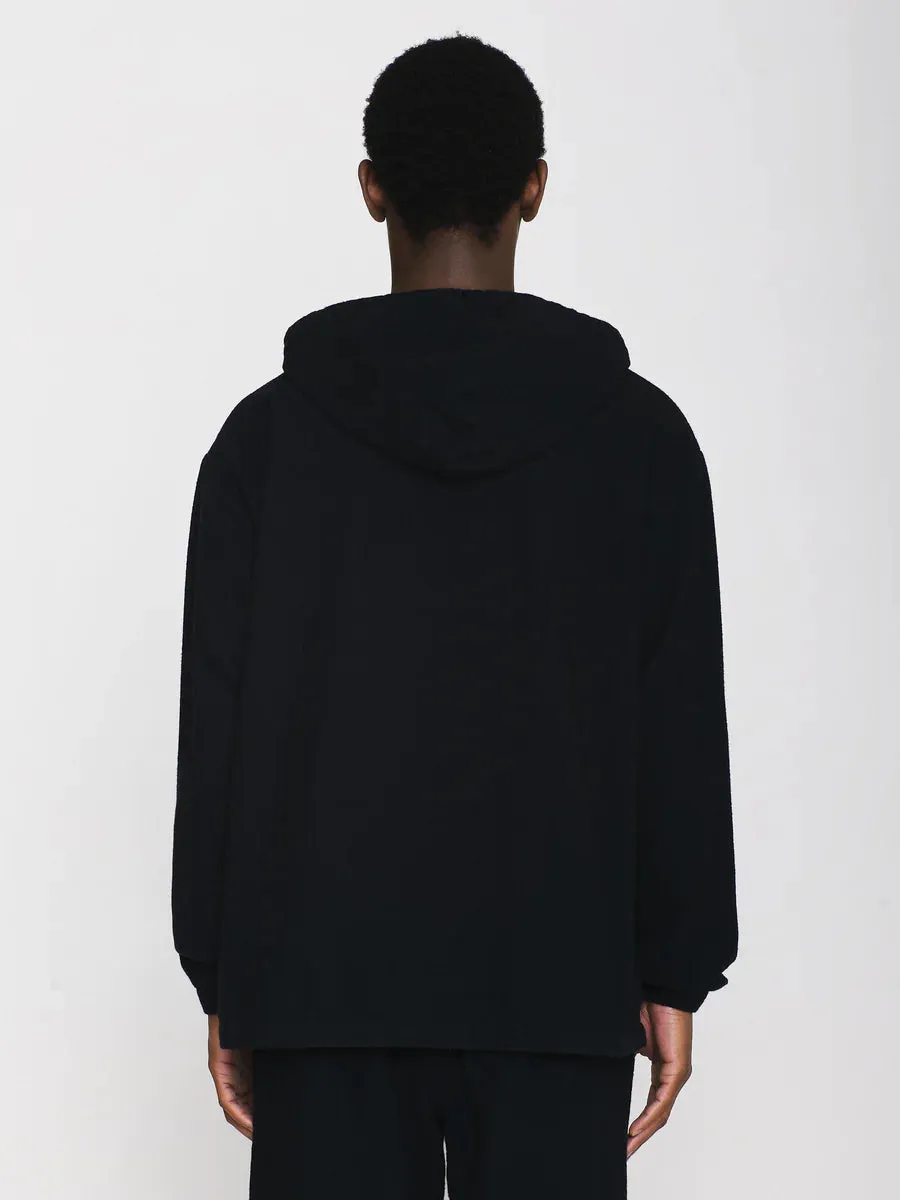 loose fit flannel hoody in night sky