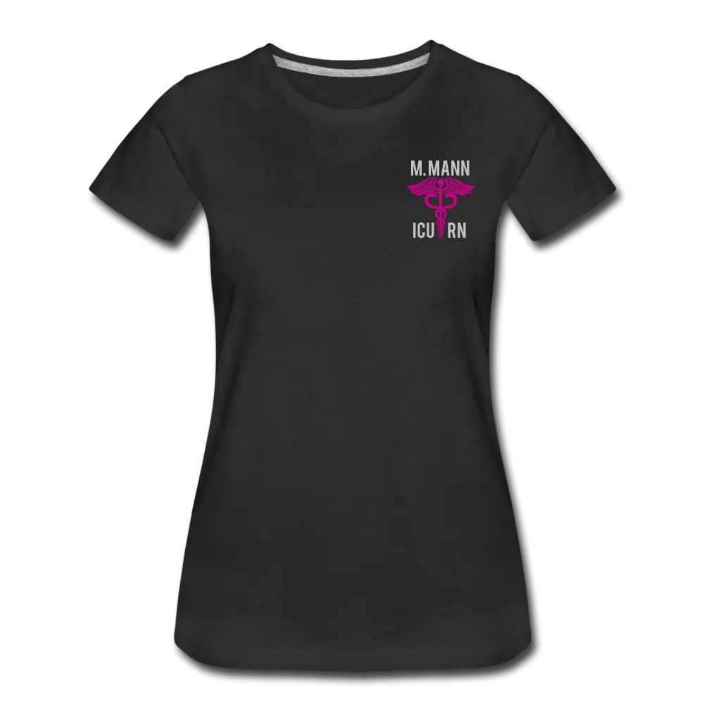 M. Mann ICU RN Critical Nurse Flag Women’s Premium T-Shirt