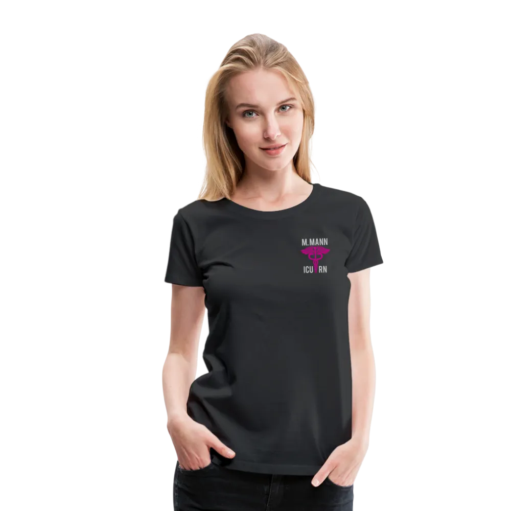 M. Mann ICU RN Critical Nurse Flag Women’s Premium T-Shirt