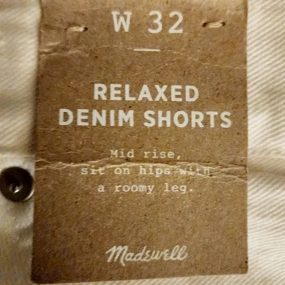 MADEWELL NWT Relaxed Denim Shorts