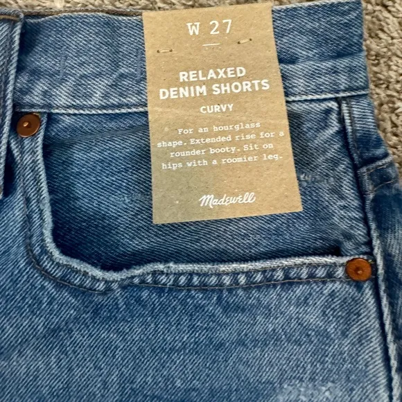 Madewell Relaxed Denim Shorts Curvy NWT
