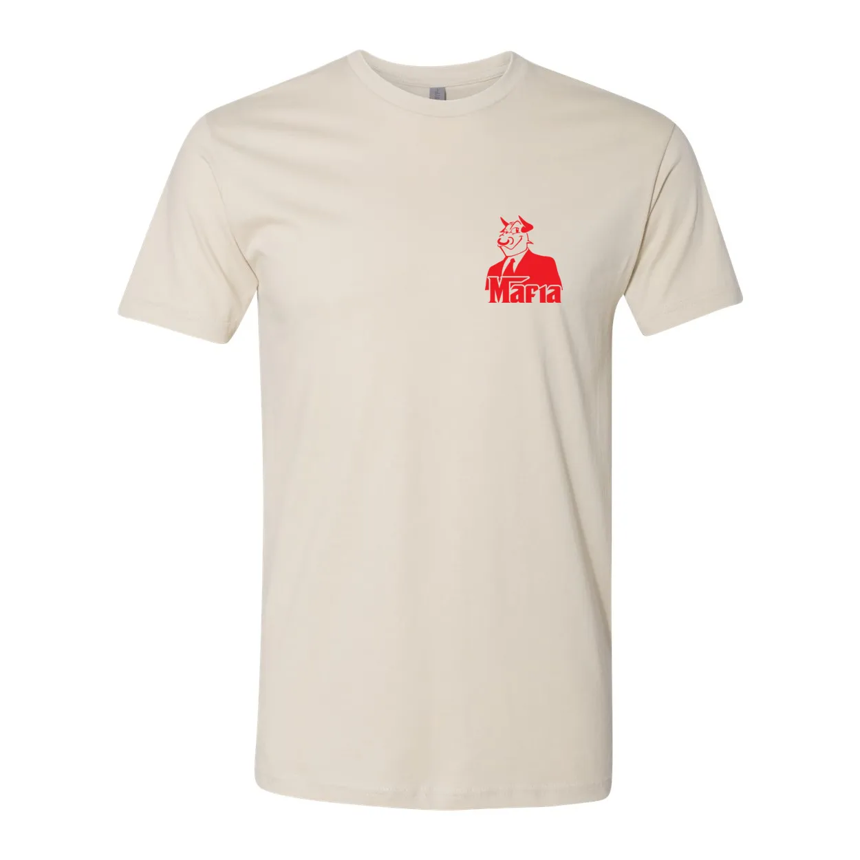 Mafia Front Corner and Full Back TShirt - Red Print
