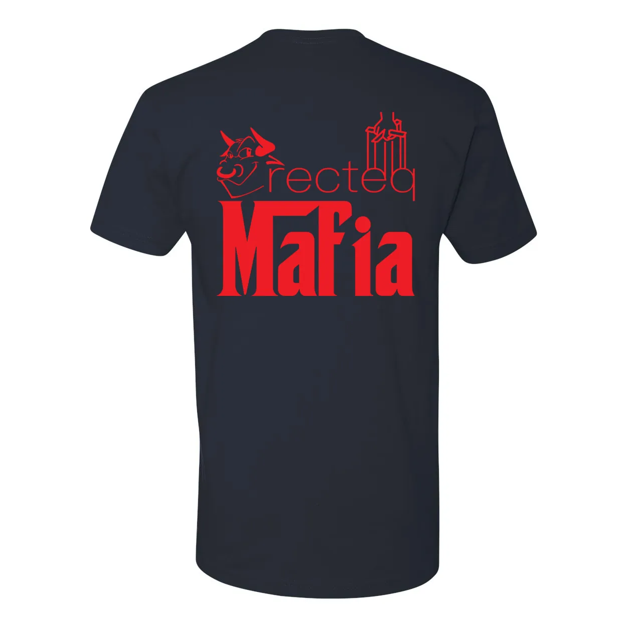 Mafia Front Corner and Full Back TShirt - Red Print