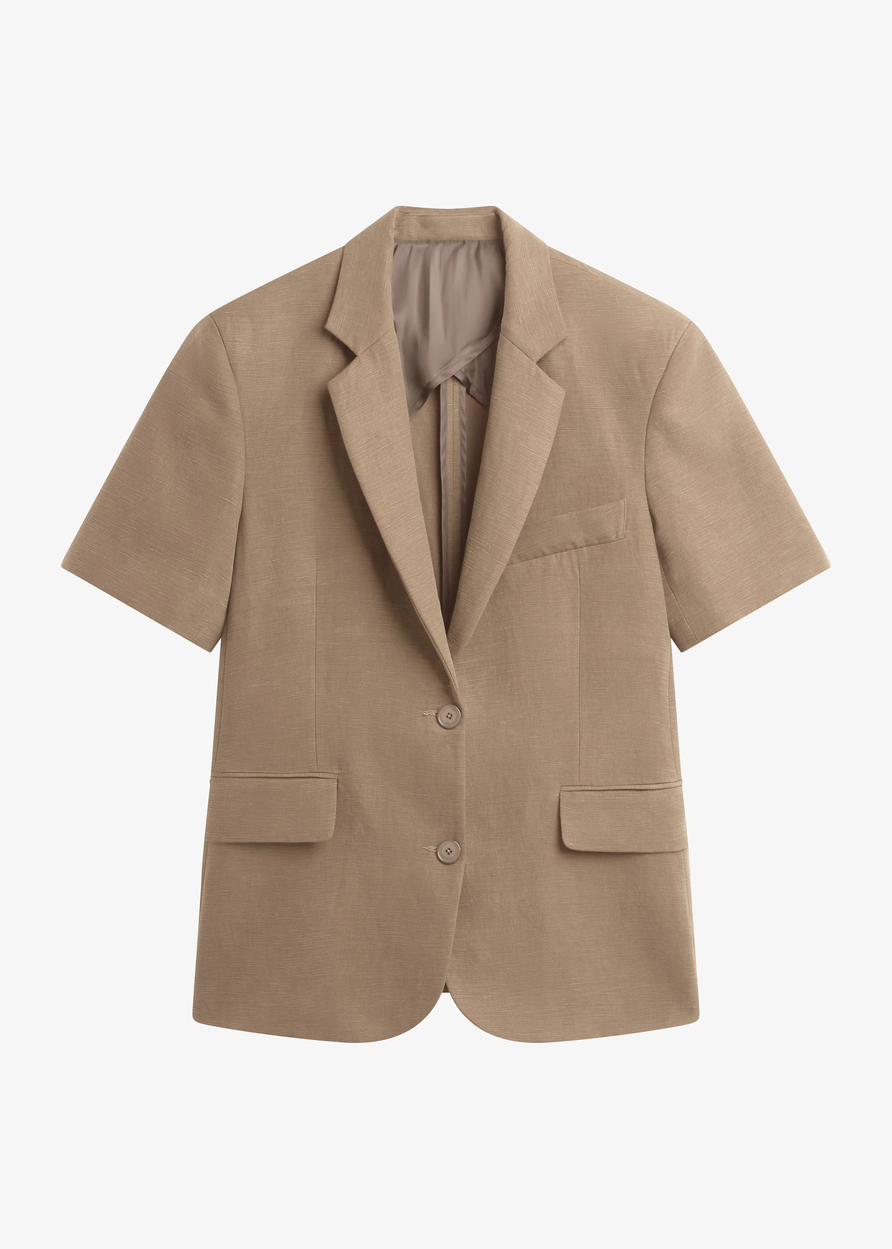 Maisie Short Sleeve Lyocell Blazer - Taupe