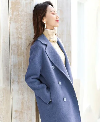 Markod | Long Wool Coat Tops for Women