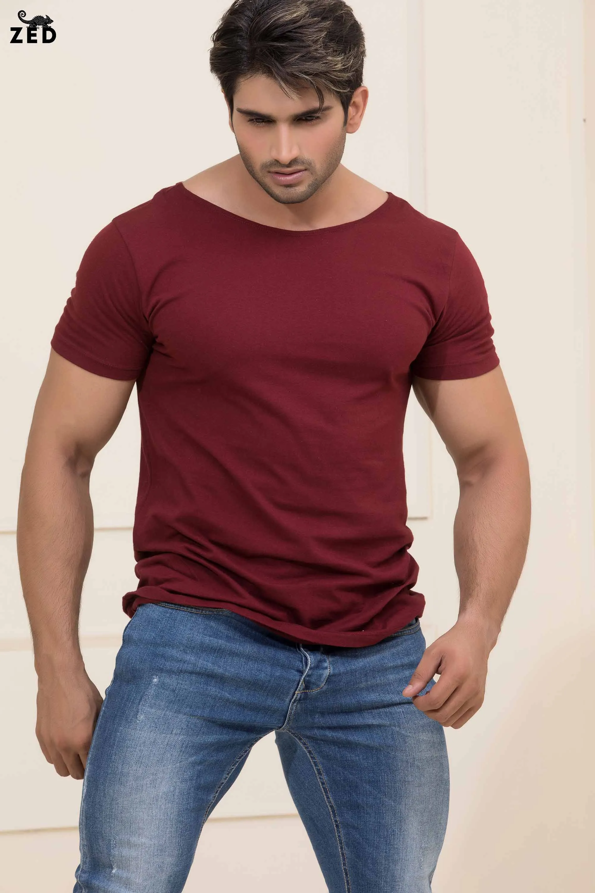 Maroon Boat Neck