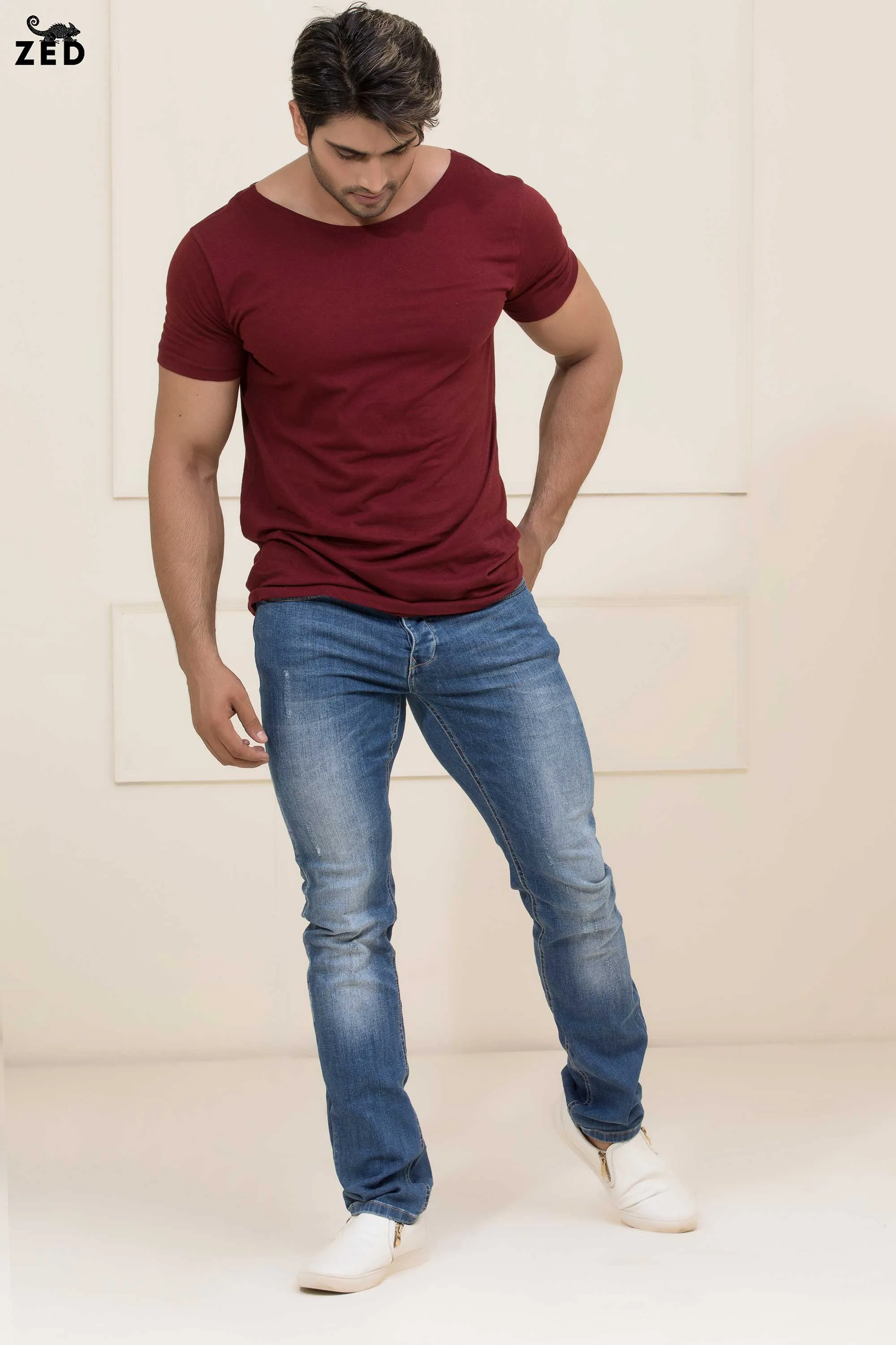Maroon Boat Neck