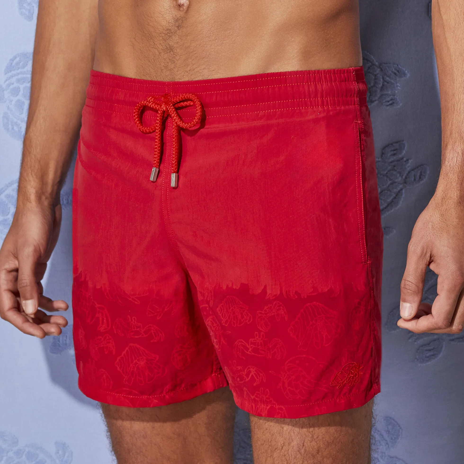 Men Swim Shorts Hermit Crabs Red