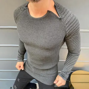 Men'S Fashion Zipper Knitted Sweater