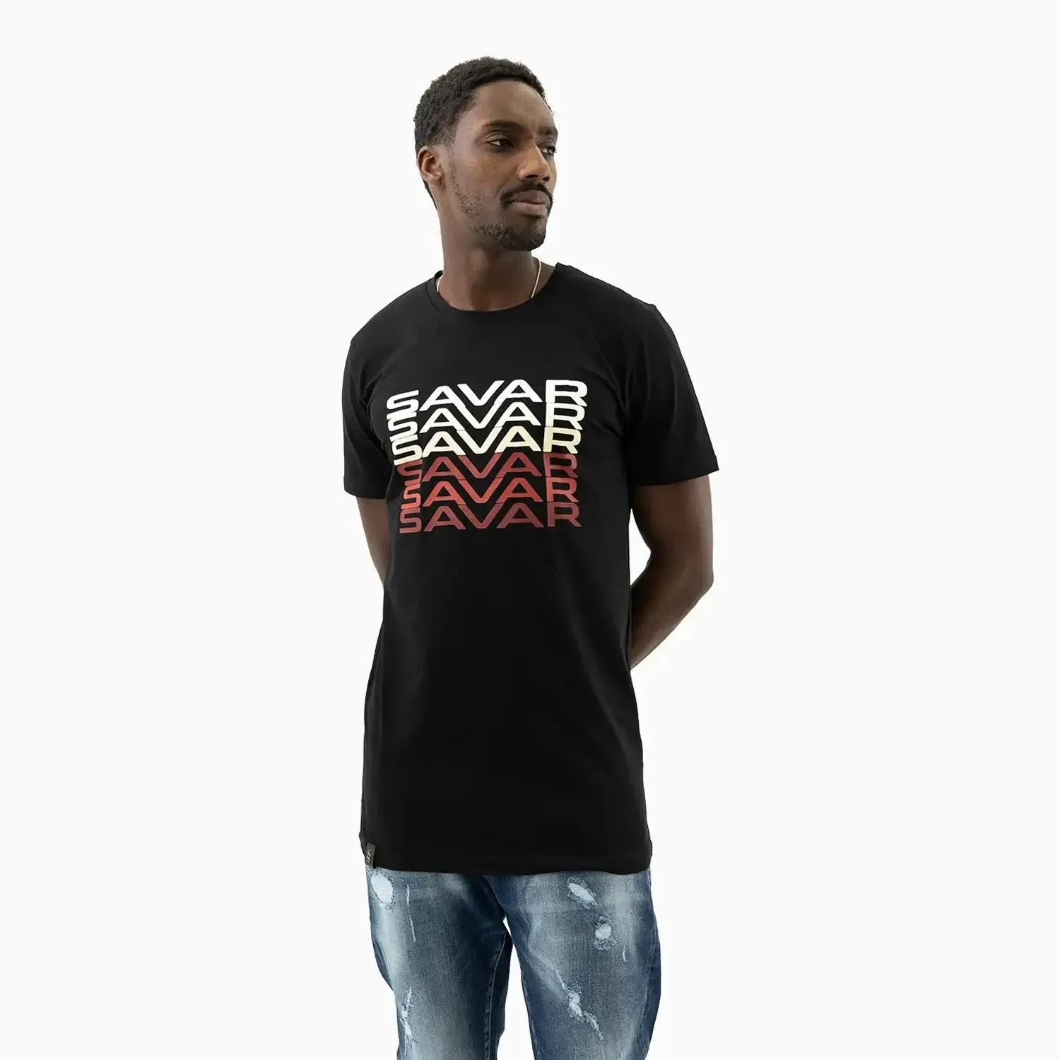 Men's Gradient Text Short Sleeve T-Shirt