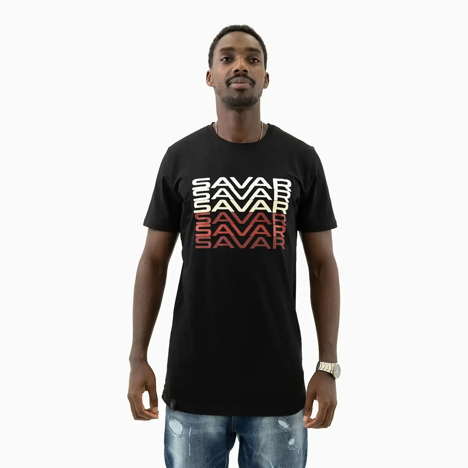 Men's Gradient Text Short Sleeve T-Shirt