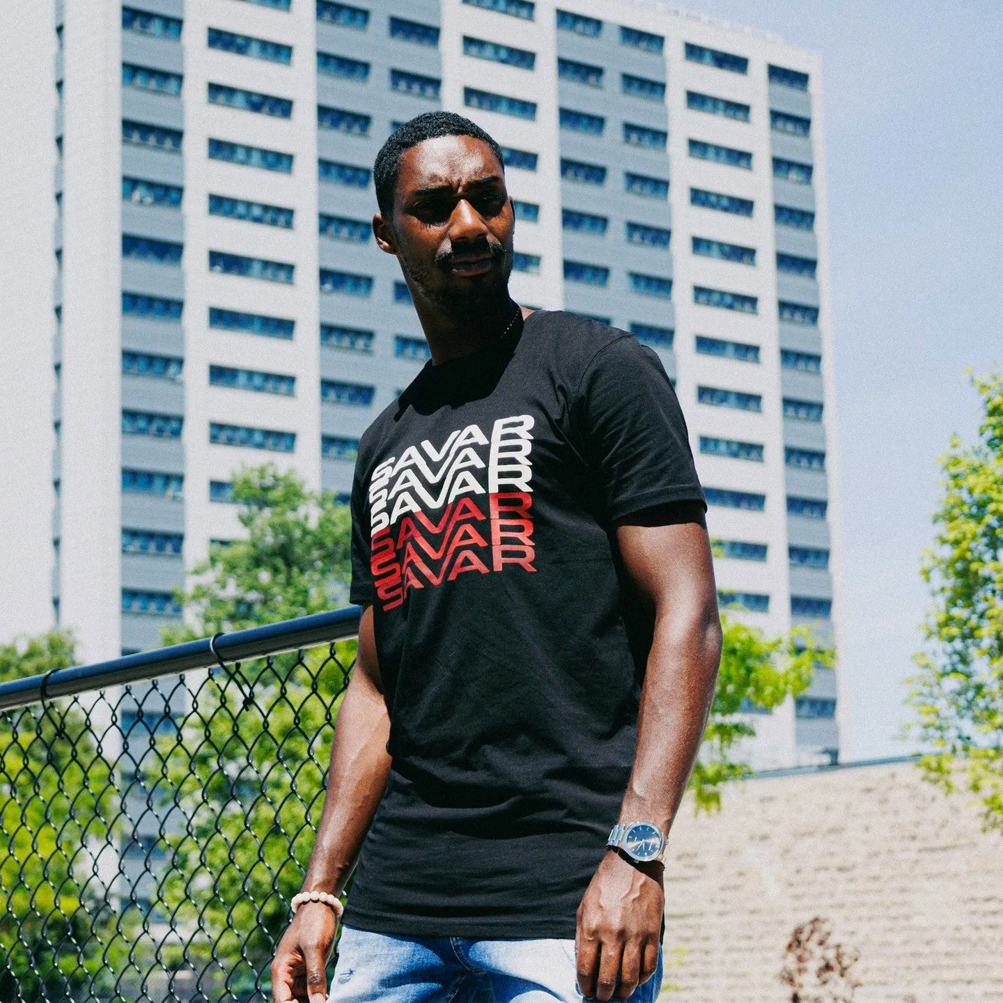 Men's Gradient Text Short Sleeve T-Shirt