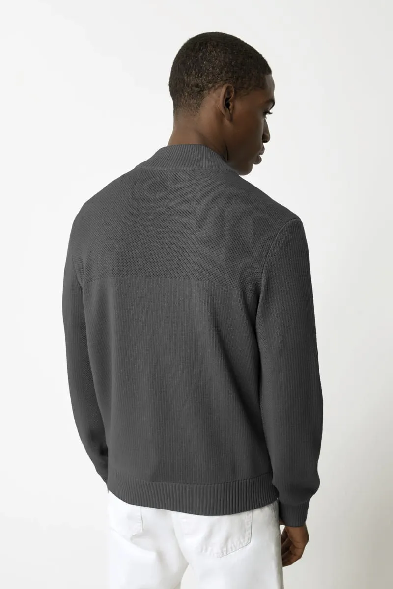 Mens HyBridge® Knit Jacket Black Label Iron Grey 6830MB