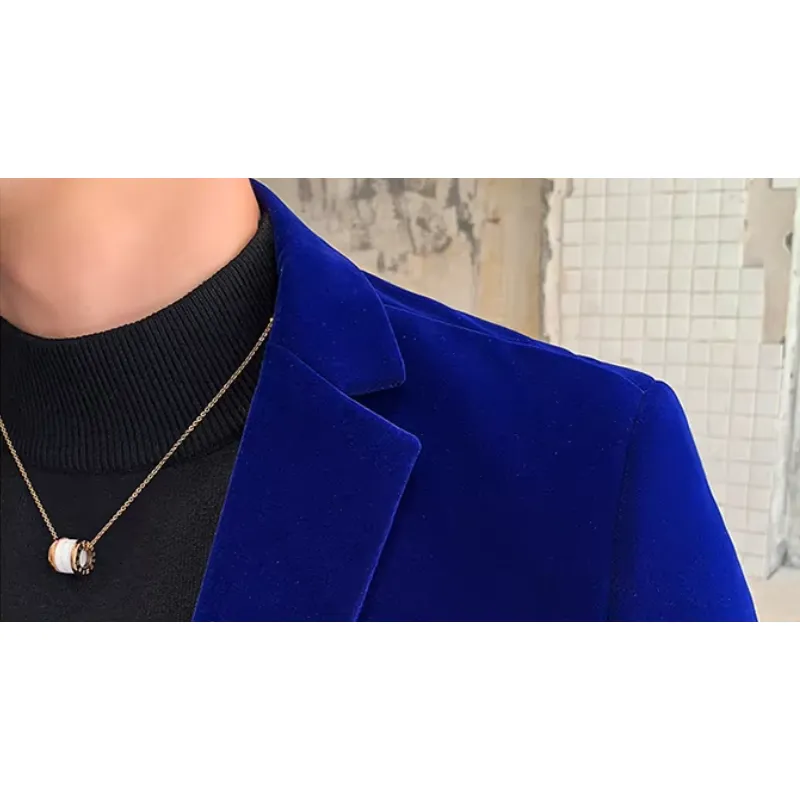 Men's Luxurious Slim Fit One-Button Velvet Blazer | Ideal for All Seasons