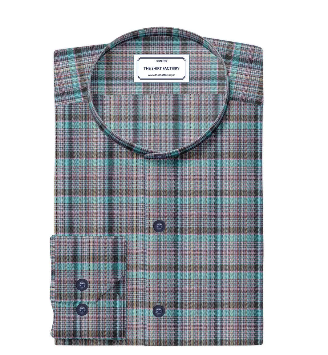Men's Premium Cotton Multicolour Checked Shirt (10359)