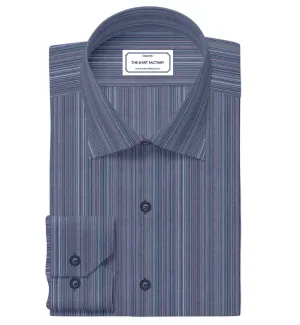 Men's Premium Cotton Multicolour Striped Shirt (10369)