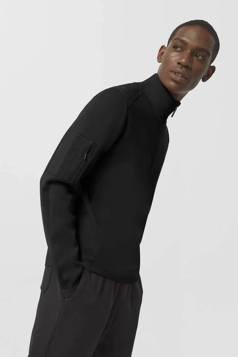 Mens Stormont ¼ Zip Sweater Black 7013M