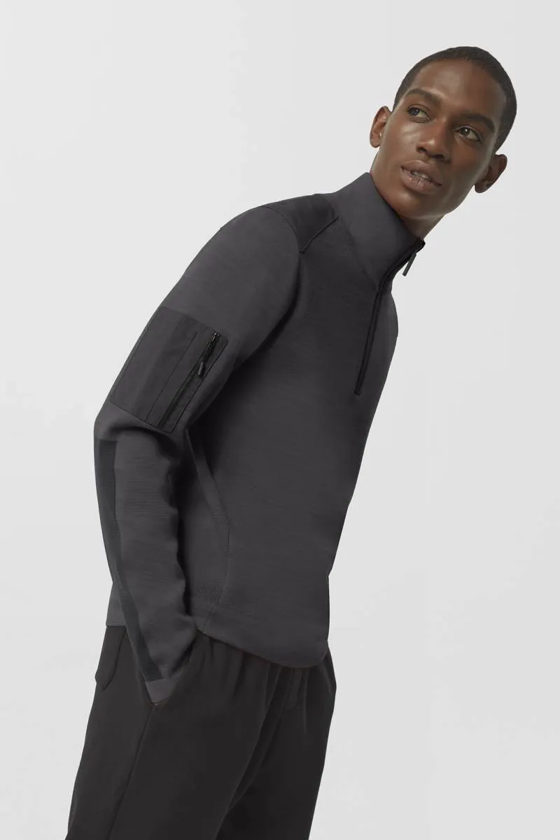 Mens Stormont ¼ Zip Sweater Black Label Iron Grey 7013MB