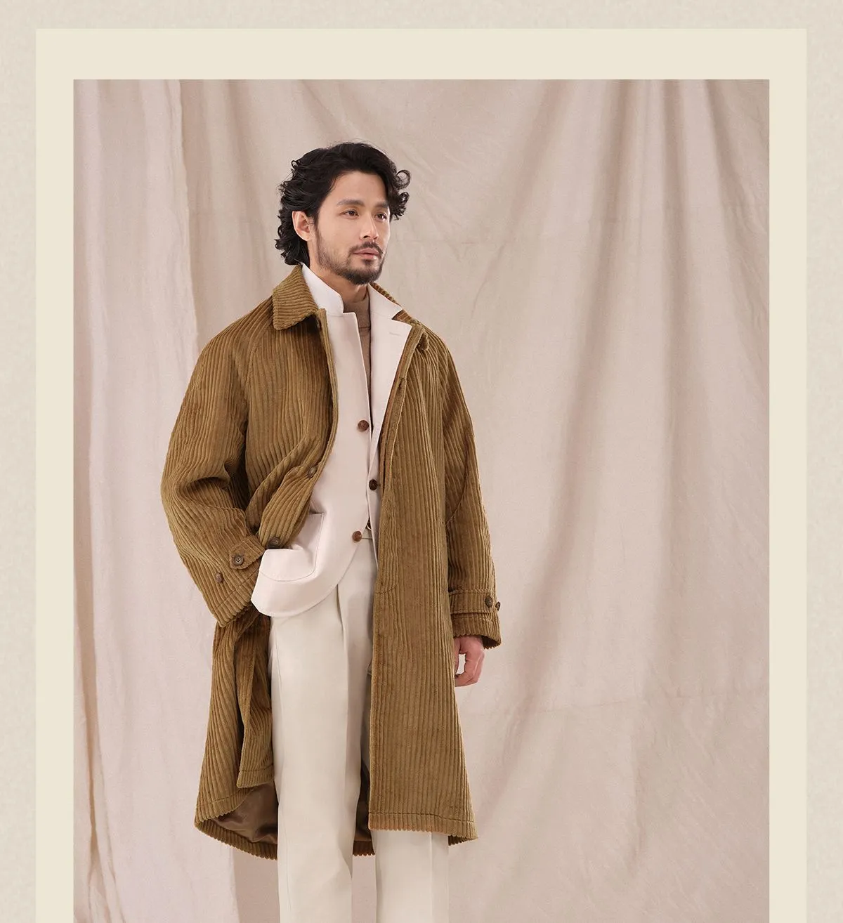 Mid-Length Corduroy Coat