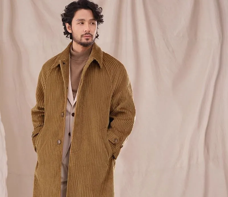 Mid-Length Corduroy Coat