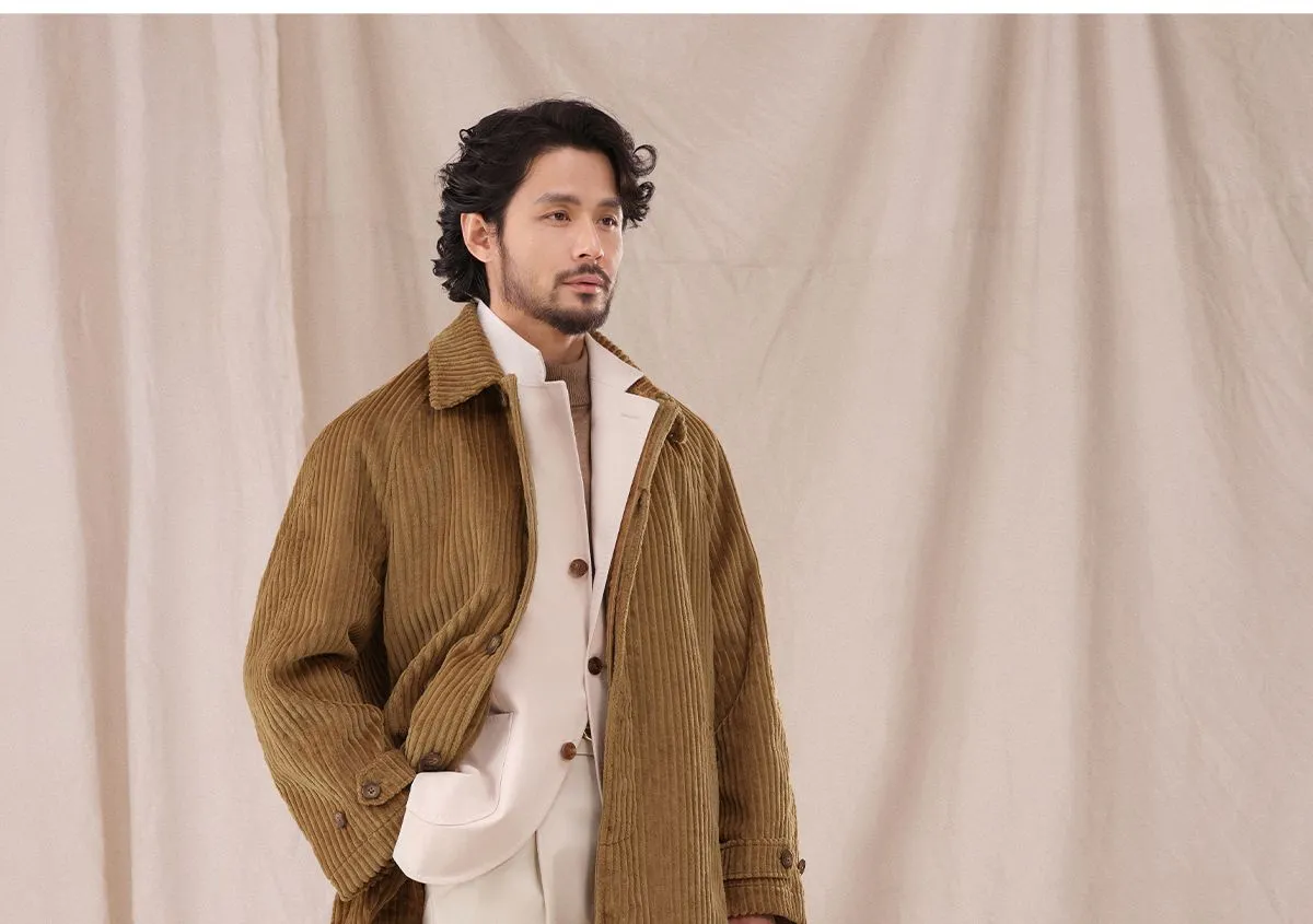 Mid-Length Corduroy Coat