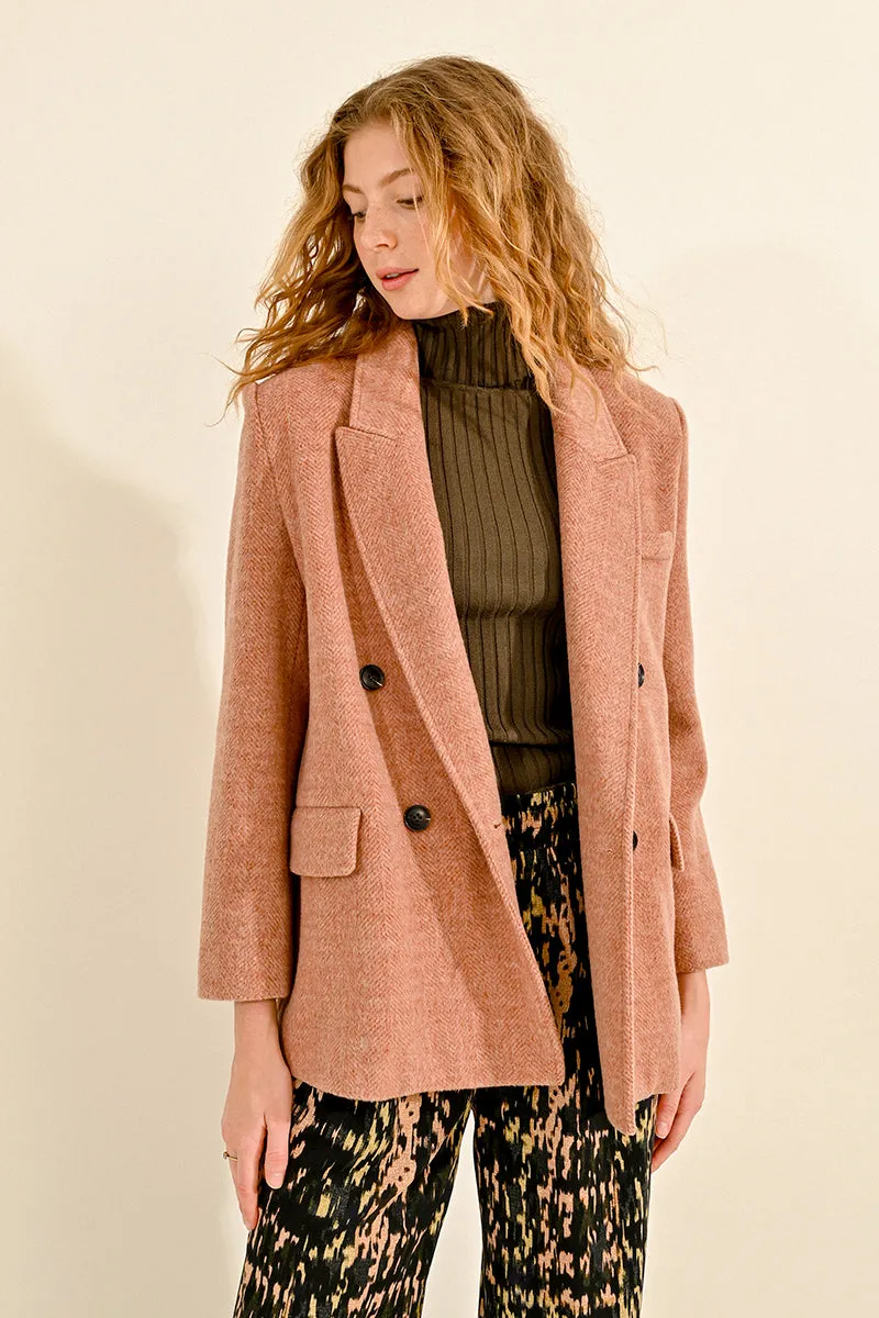 Molly Bracken Wool Blend Coat - Old Pink