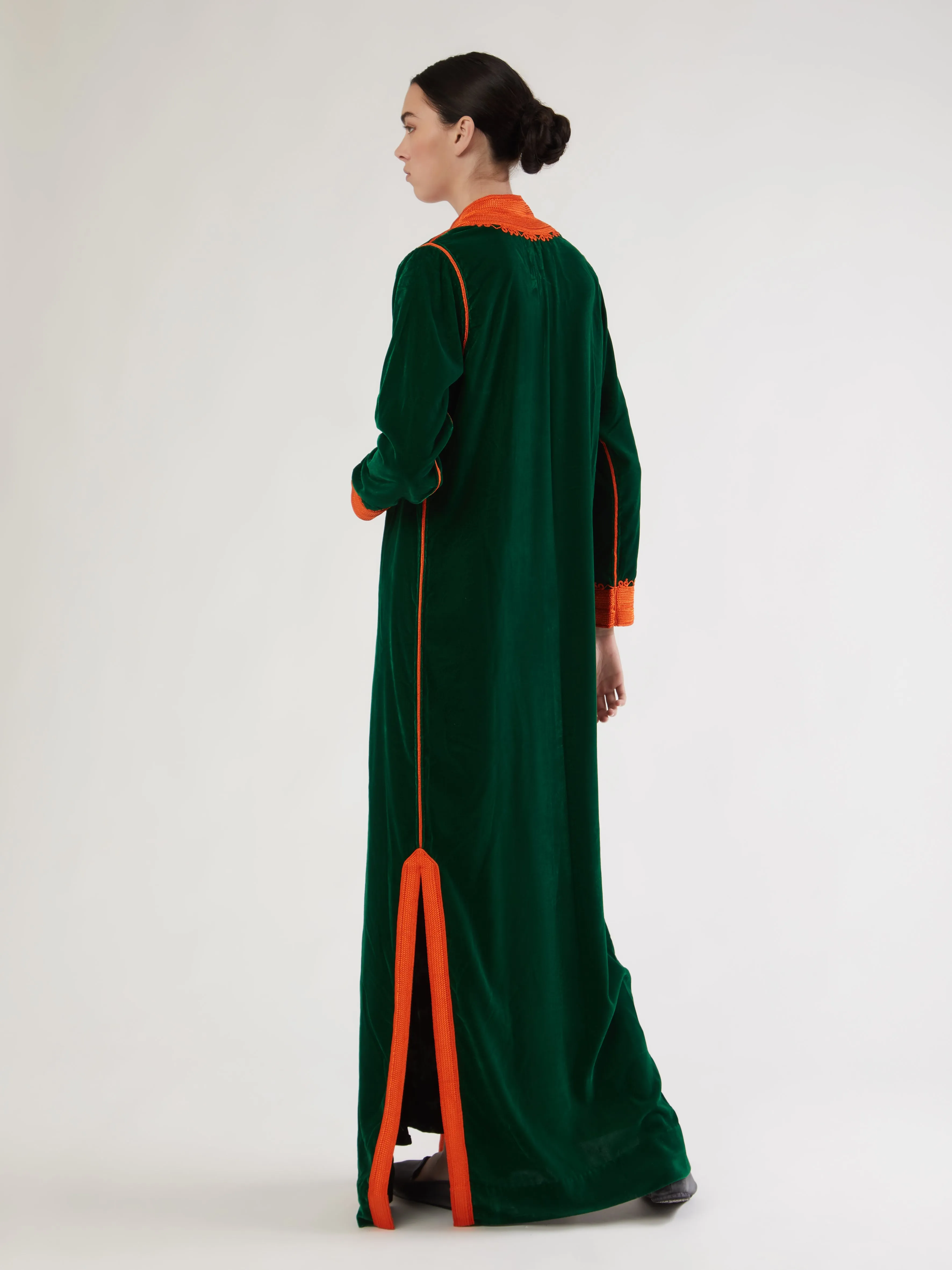 Moroccan long velvet robe