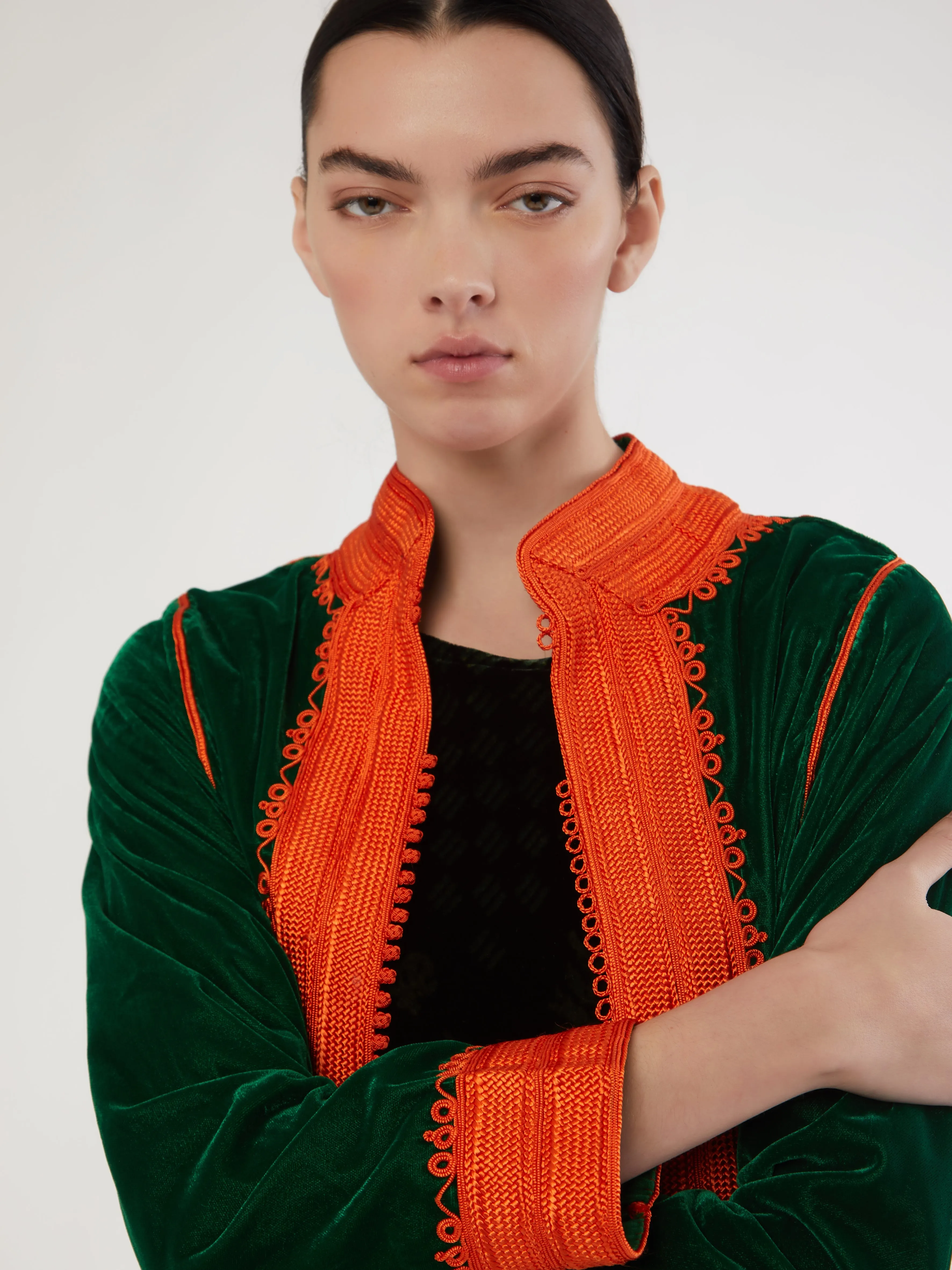 Moroccan long velvet robe