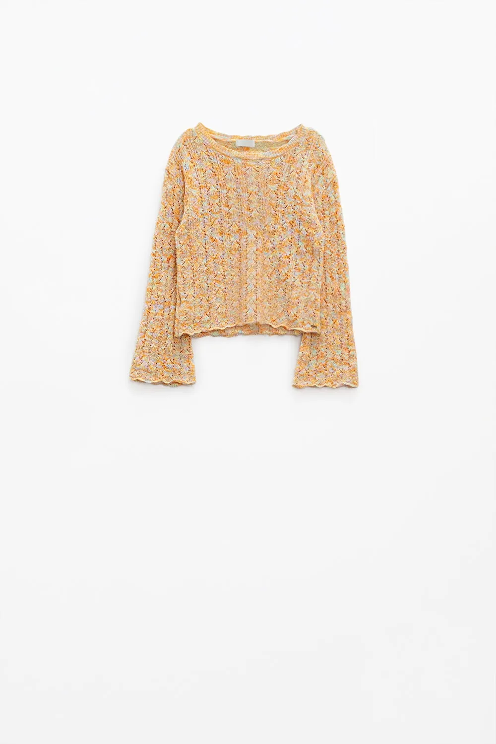 Multicolor Sweater With Flared Sleeves