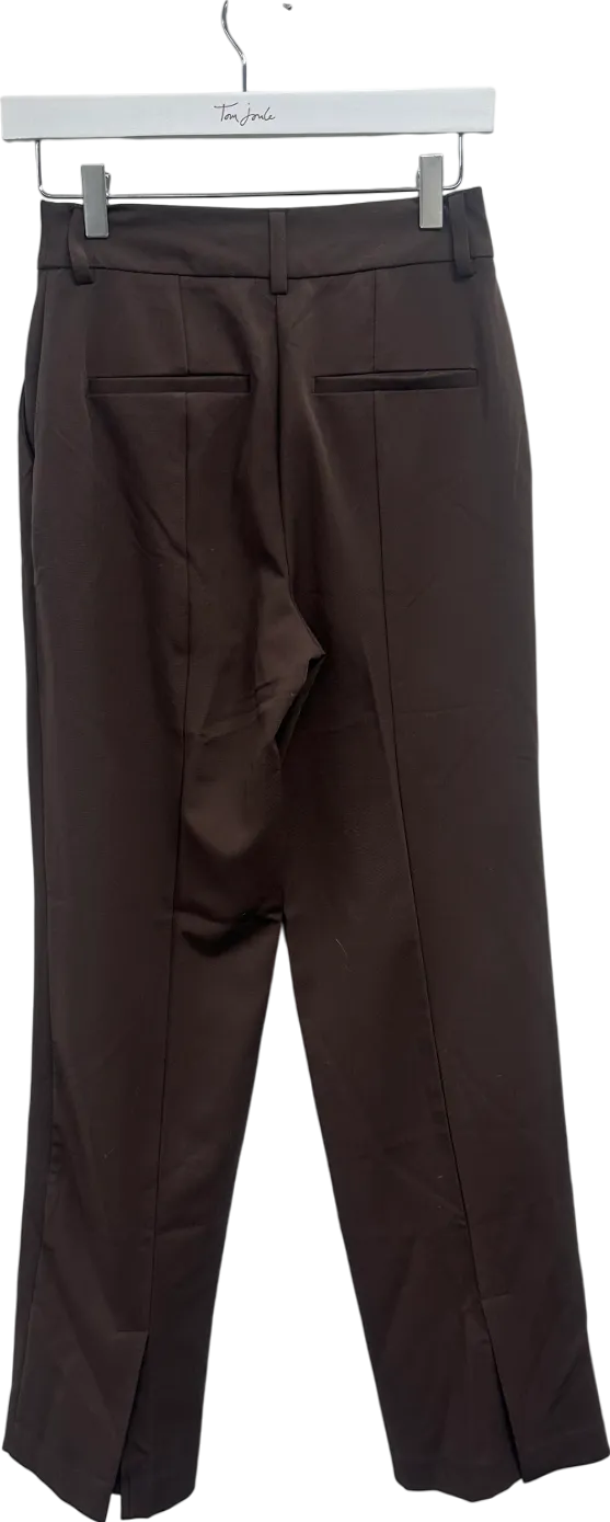 NA-KD Brown Tailored Mid Waist Suit Pants UK 8