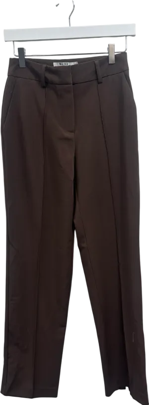 NA-KD Brown Tailored Mid Waist Suit Pants UK 8