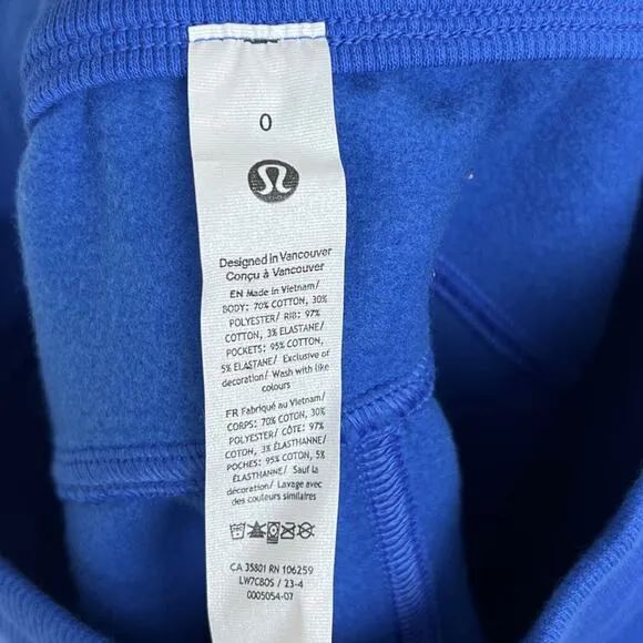 NEW Lululemon Scuba High-Rise Short 5” Cotton Terry Blazer Blue 0 W7CBOS