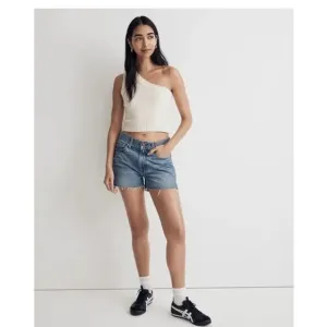 NEW • Madewell • Women’s Relaxed Denim Jean Shorts Medium Blue Raw Hem 29