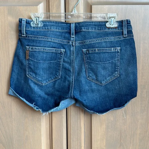 New Paige Jimmy Jimmy Short high rise roll hem cuff cutoff denim shorts