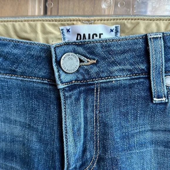 New Paige Jimmy Jimmy Short high rise roll hem cuff cutoff denim shorts