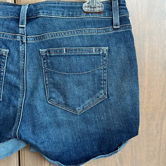 New Paige Jimmy Jimmy Short high rise roll hem cuff cutoff denim shorts