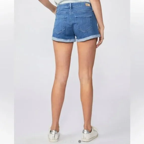 New Paige Jimmy Jimmy Short high rise roll hem cuff cutoff denim shorts