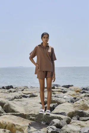 New Season Summer/Fall 2024-Coord Set Ekin Shirt Cotton Beige-MT Ekin Shirt Coord Set-NA Slub Beige-Fashion Edit Mati