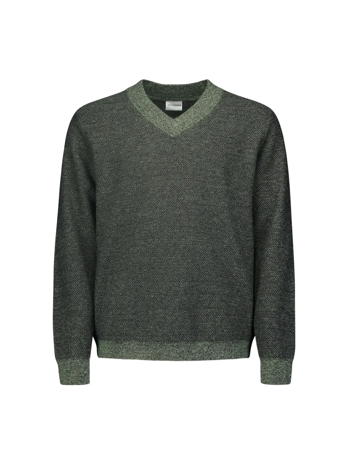 NO EXCESS WOOL BLEND 2 COLOURED VNECK PULLOVER 25210957