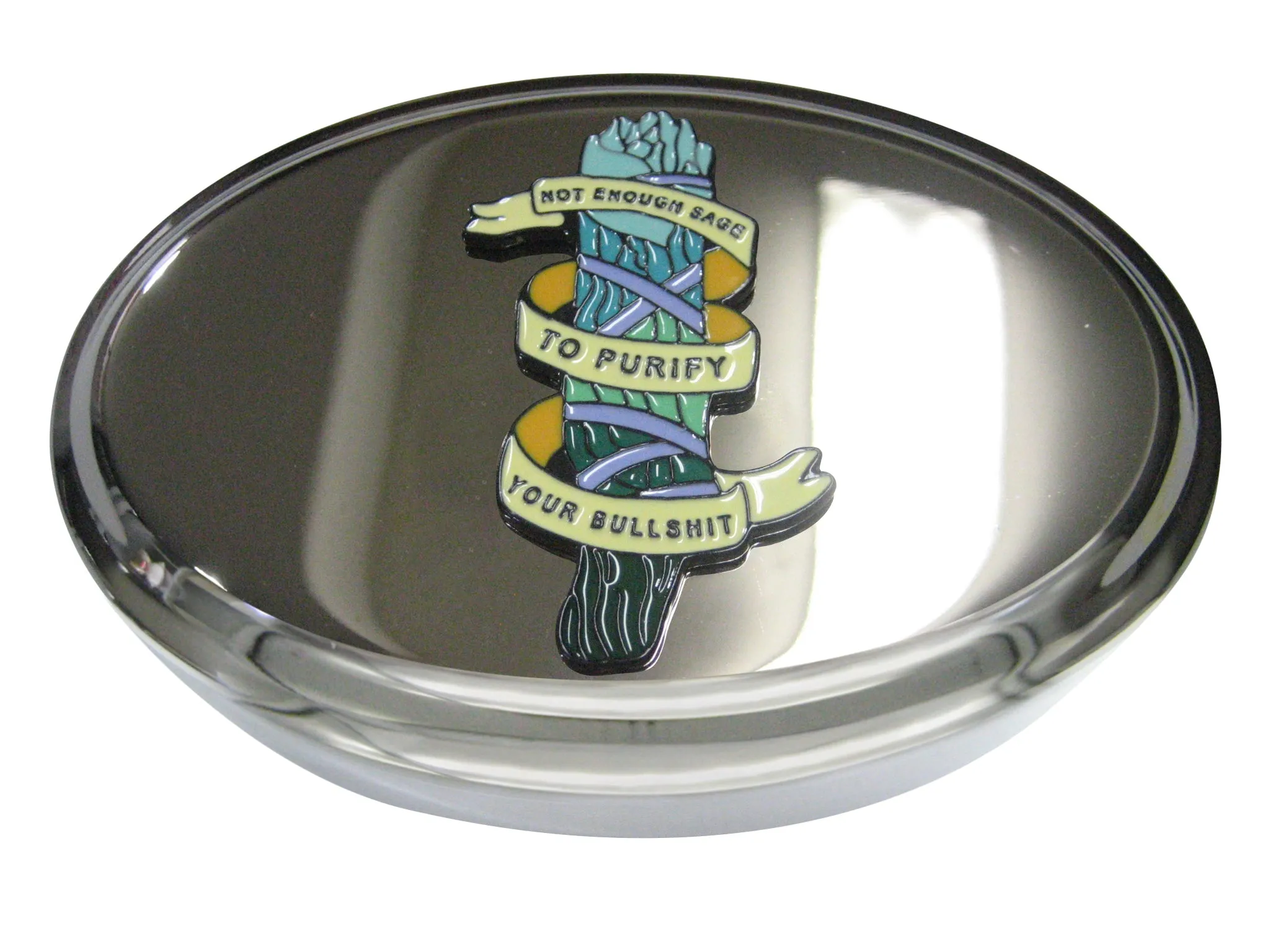 Not Enough Sage To Purify Your Bullshit Oval Trinket Jewelry Box