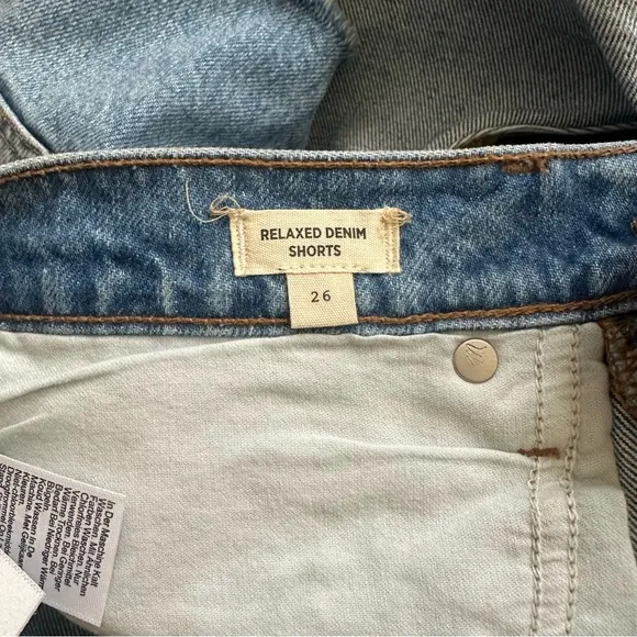 NWOT Madewell Relaxed Denim Shorts in Madera Wash: Side-Slit Edition 26