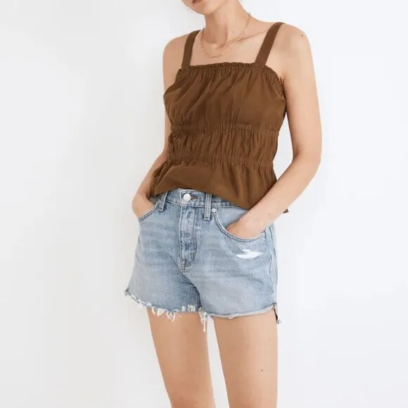 NWOT Madewell Relaxed Denim Shorts in Madera Wash: Side-Slit Edition 26